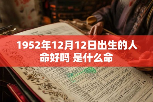 1952年12月12日出生的人命好吗 是什么命