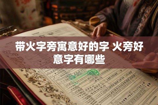 带火字旁寓意好的字 火旁好意字有哪些