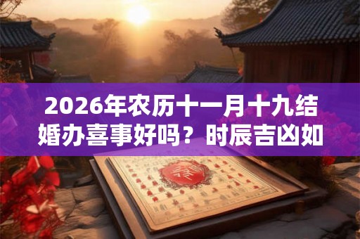 2026年农历十一月十九结婚办喜事好吗?时辰吉凶如何? 2026年农历十一月十九结婚办喜事好吗?时辰吉凶如何?