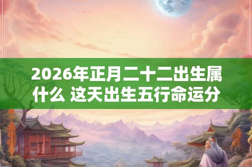 2026年正月二十二出生属什么 这天出生五行命运分析