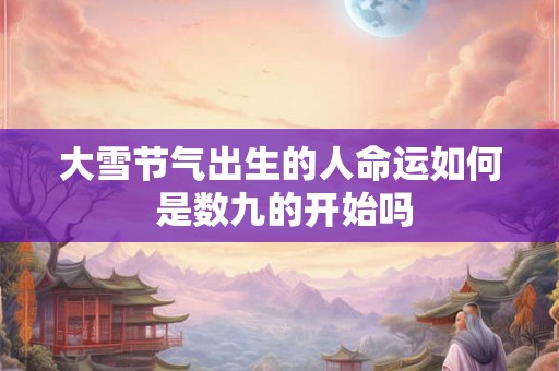 大雪节气出生的人命运如何 是数九的开始吗
