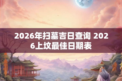 2026年扫墓吉日查询 2026上坟最佳日期表