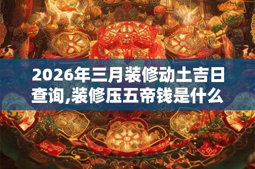 2026年三月装修动土吉日查询,装修压五帝钱是什么意思