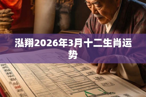 泓翔2026年3月十二生肖运势 泓翔2026年3月十二生肖运势