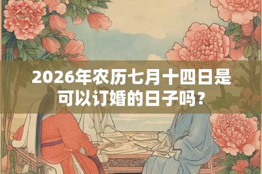 2026年农历七月十四日是可以订婚的日子吗？