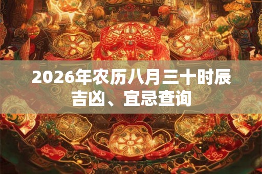 2026年农历八月三十时辰吉凶、宜忌查询