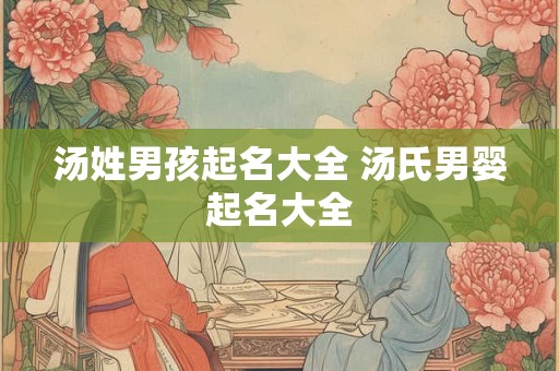 汤姓男孩起名大全 汤氏男婴起名大全