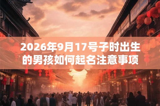 2026年9月17号子时出生的男孩如何起名注意事项