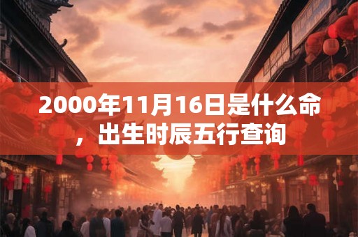 2000年11月16日是什么命，出生时辰五行查询