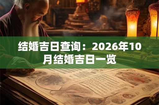结婚吉日查询：2026年10月结婚吉日一览