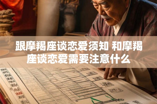 跟摩羯座谈恋爱须知 和摩羯座谈恋爱需要注意什么