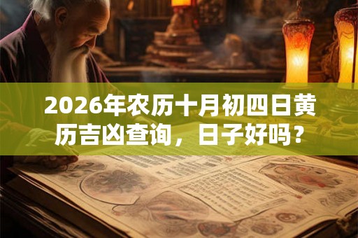 2026年农历十月初四日黄历吉凶查询，日子好吗？