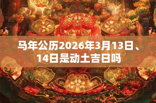 马年公历2026年3月13日、14日是动土吉日吗