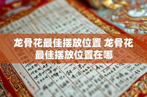 龙骨花最佳摆放位置 龙骨花最佳摆放位置在哪