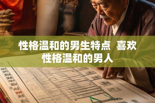 性格温和的男生特点  喜欢性格温和的男人