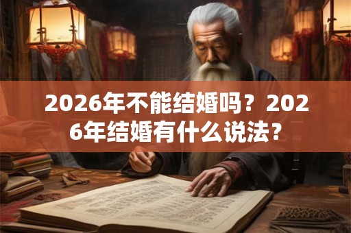 2026年不能结婚吗？2026年结婚有什么说法？
