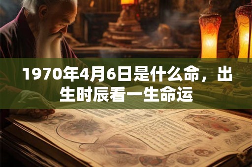 1970年4月6日是什么命，出生时辰看一生命运