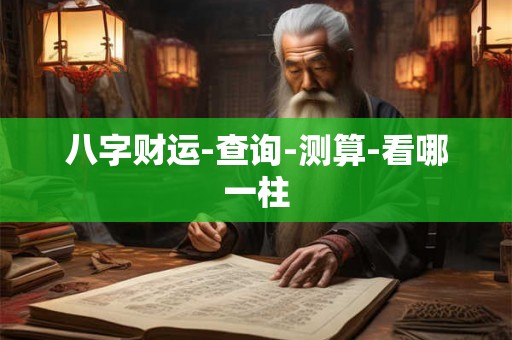 八字财运-查询-测算-看哪一柱 八字财运-查询-测算-看哪一柱