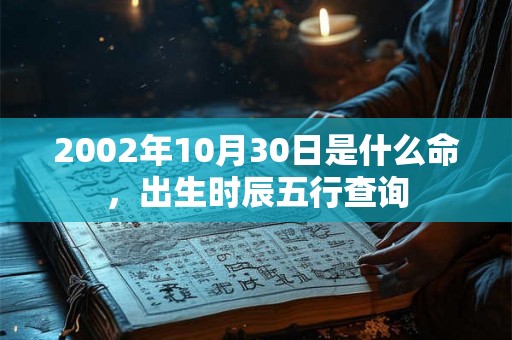 2002年10月30日是什么命，出生时辰五行查询