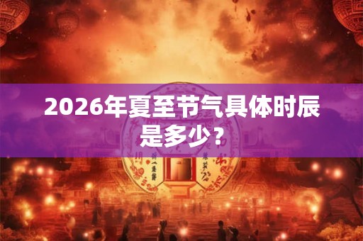 2026年夏至节气具体时辰是多少？
