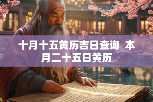 十月十五黄历吉日查询  本月二十五日黄历