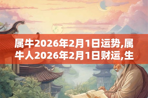 属牛2026年2月1日运势,属牛人2026年2月1日财运,生肖牛2026年2月1日运势