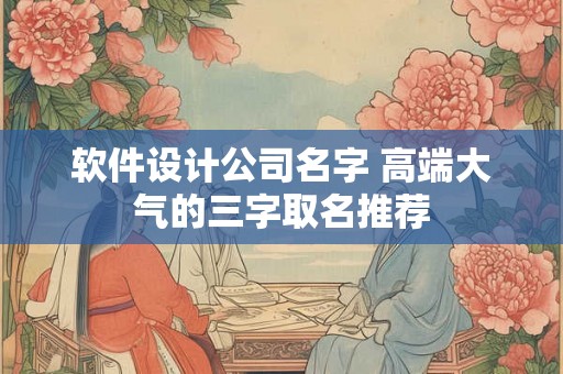软件设计公司名字 高端大气的三字取名推荐