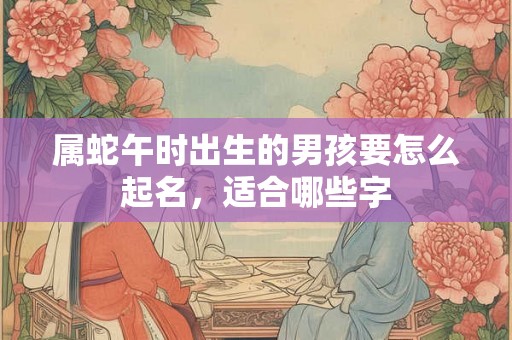 属蛇午时出生的男孩要怎么起名,适合哪些字 属蛇午时出生的男孩要怎么起名,适合哪些字