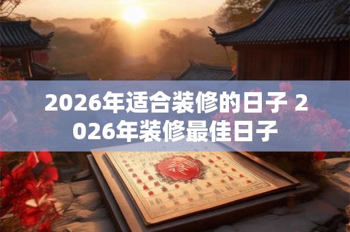 2026年适合装修的日子 2026年装修最佳日子