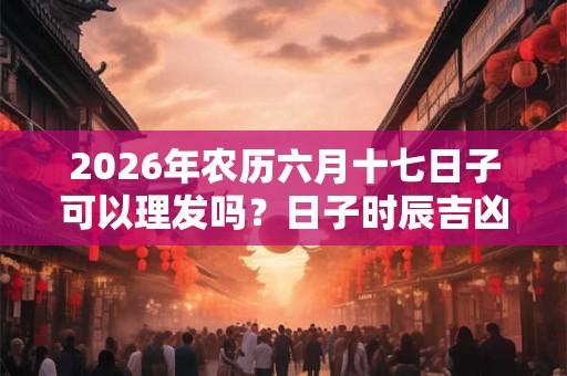 2026年农历六月十七日子可以理发吗？日子时辰吉凶？
