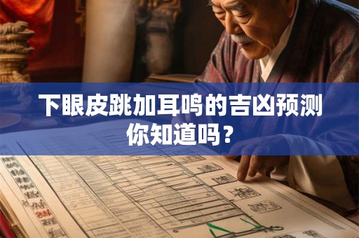 下眼皮跳加耳鸣的吉凶预测你知道吗？