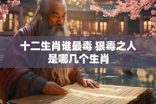 十二生肖谁最毒 狠毒之人是哪几个生肖