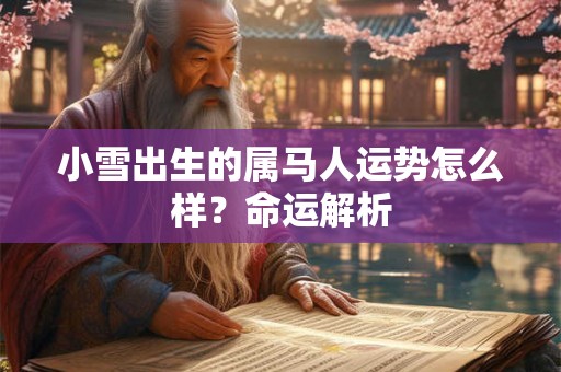 小雪出生的属马人运势怎么样?命运解析 小雪出生的属马人运势怎么样?命运解析