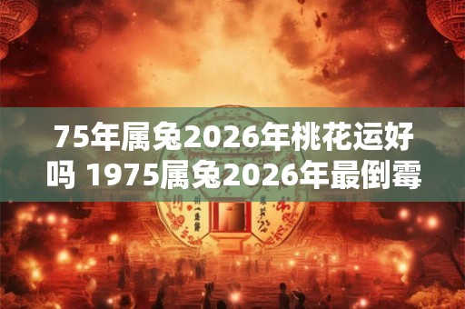 75年属兔2026年桃花运好吗 1975属兔2026年最倒霉的月份