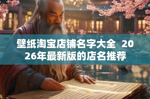 壁纸淘宝店铺名字大全  2026年最新版的店名推荐