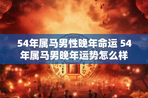 54年属马男性晚年命运 54年属马男晚年运势怎么样