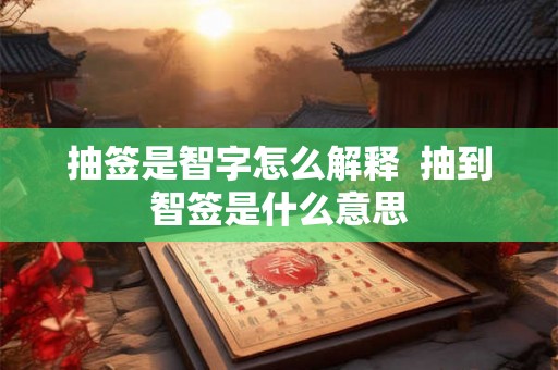 抽签是智字怎么解释  抽到智签是什么意思