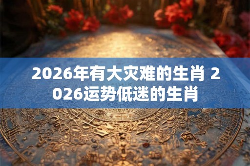 2026年有大灾难的生肖 2026运势低迷的生肖