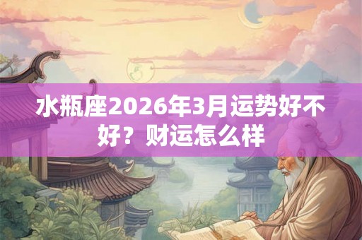 水瓶座2026年3月运势好不好？财运怎么样