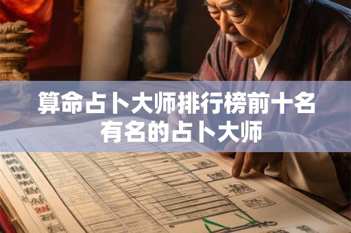 算命占卜大师排行榜前十名  有名的占卜大师