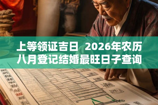 上等领证吉日  2026年农历八月登记结婚最旺日子查询