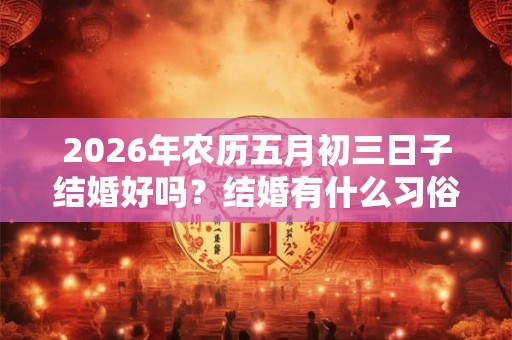 2026年农历五月初三日子结婚好吗？结婚有什么习俗？