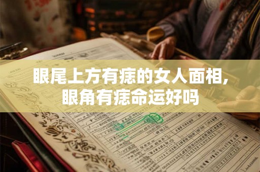 眼尾上方有痣的女人面相,眼角有痣命运好吗