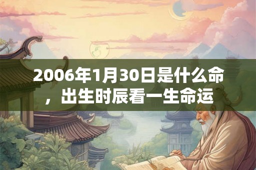 2006年1月30日是什么命,出生时辰看一生命运 2006年1月30日是什么命,出生时辰看一生命运