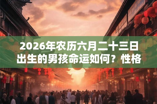 2026年农历六月二十三日出生的男孩命运如何?性格好吗? 2026年农历六月二十三日出生的男孩命运如何?性格好吗?