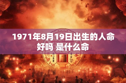 1971年8月19日出生的人命好吗 是什么命
