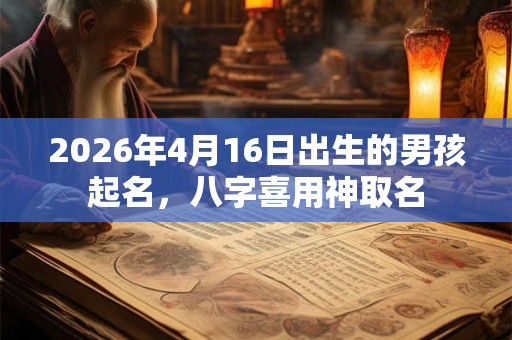 2026年4月16日出生的男孩起名，八字喜用神取名