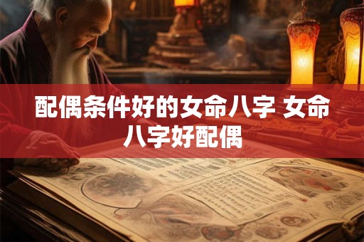 配偶条件好的女命八字 女命八字好配偶