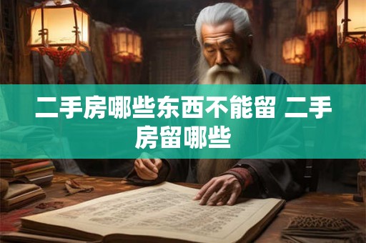 二手房哪些东西不能留 二手房留哪些