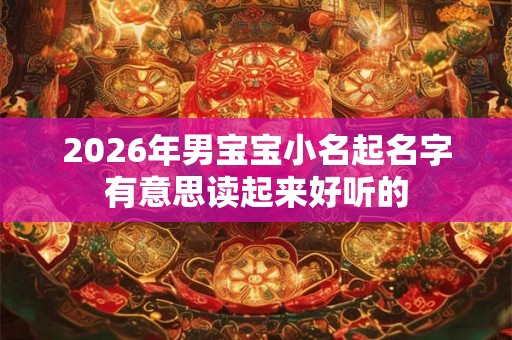 2026年男宝宝小名起名字有意思读起来好听的